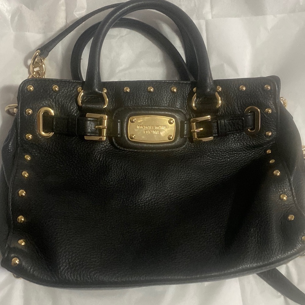 MK Studded bag with top handle and strap